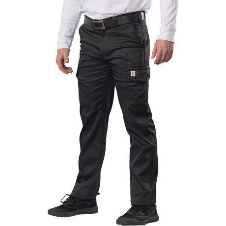 Big Flex Cargo Pants, Poly-Cotton/Spandex, Black, Size 28