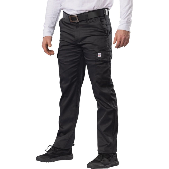 Big Flex Cargo Pants, Poly-Cotton/Spandex, Black, Size 54, 30 Inseam