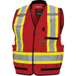 6678 High-Visibility Antimicrobial Mesh-Back Surveyor Vest, Red, Small, Polyester