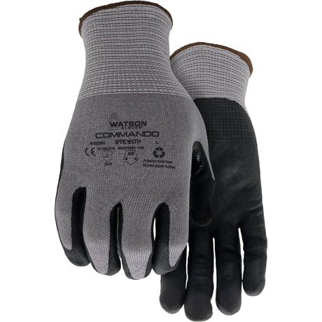 338 Commando Cut Resistant Gloves, Size Large, 18 Gauge, Foam Nitrile Coated, Polyester/Stainless Steel/HPPE/Spandex Shell, ASTM ANSI Level A8/EN 388 Level F