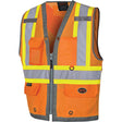 Pioneer Mesh Back Zip Front Surveyor Safety Vest, High Visibility Orange, 5X-Large, Polyester