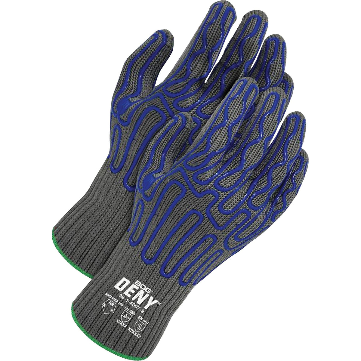 Deny® Coated Cut-Resistant Food Contact Gloves, Size 9, 7 Gauge, Silicone Coated, HPPE Shell, ASTM ANSI Level A9/EN 388 Level F