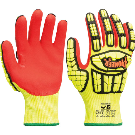 Cut and Impact-Resistant Gloves, Small, Synthetic Palm, Knit Wrist Cuff
