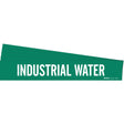 "Industrial Water" Pipe Marker, Self-Adhesive, 2-1/4" H x 14" W, White on Green