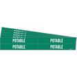 "Potable" Pipe Markers, Self-Adhesive, 1-1/8" H x 7" W, White on Green
