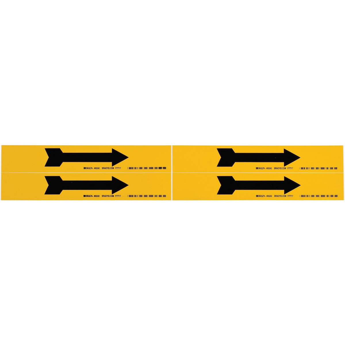 Arrow Pipe Marker, Self-Adhesive, 1-1/8" H x 7" W, Black on Yellow