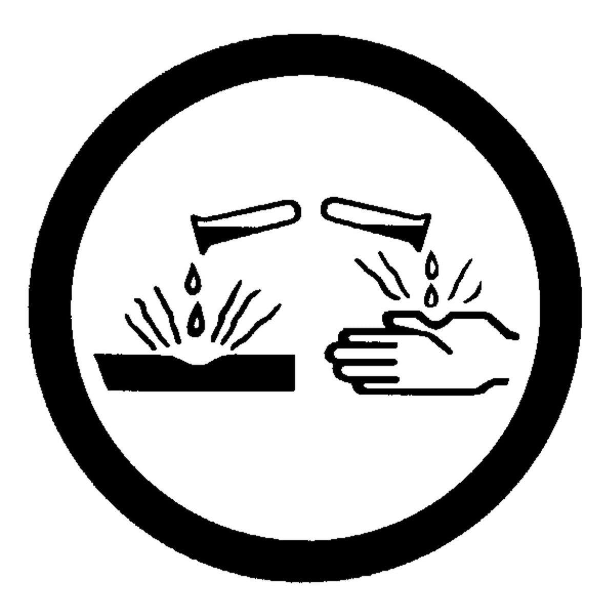 WHMIS Pictogram - Corrosive, Vinyl, Sheet, 5/16" L x 5/16" W