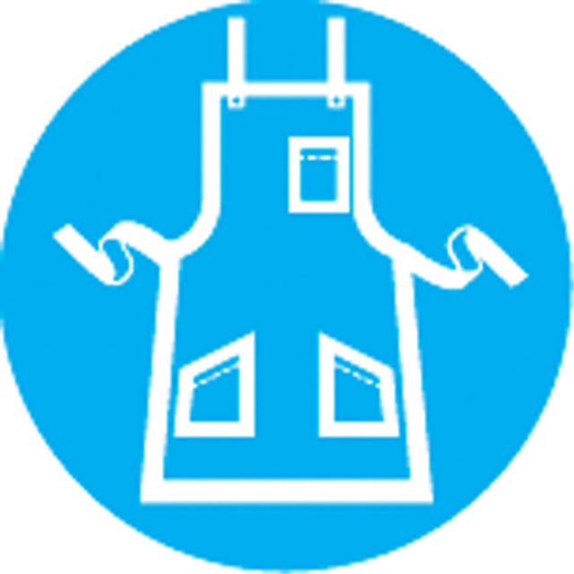 Right to Know Pictogram Labels - Apron, Vinyl, Sheet, 1-1/4" L x 1-1/2" W