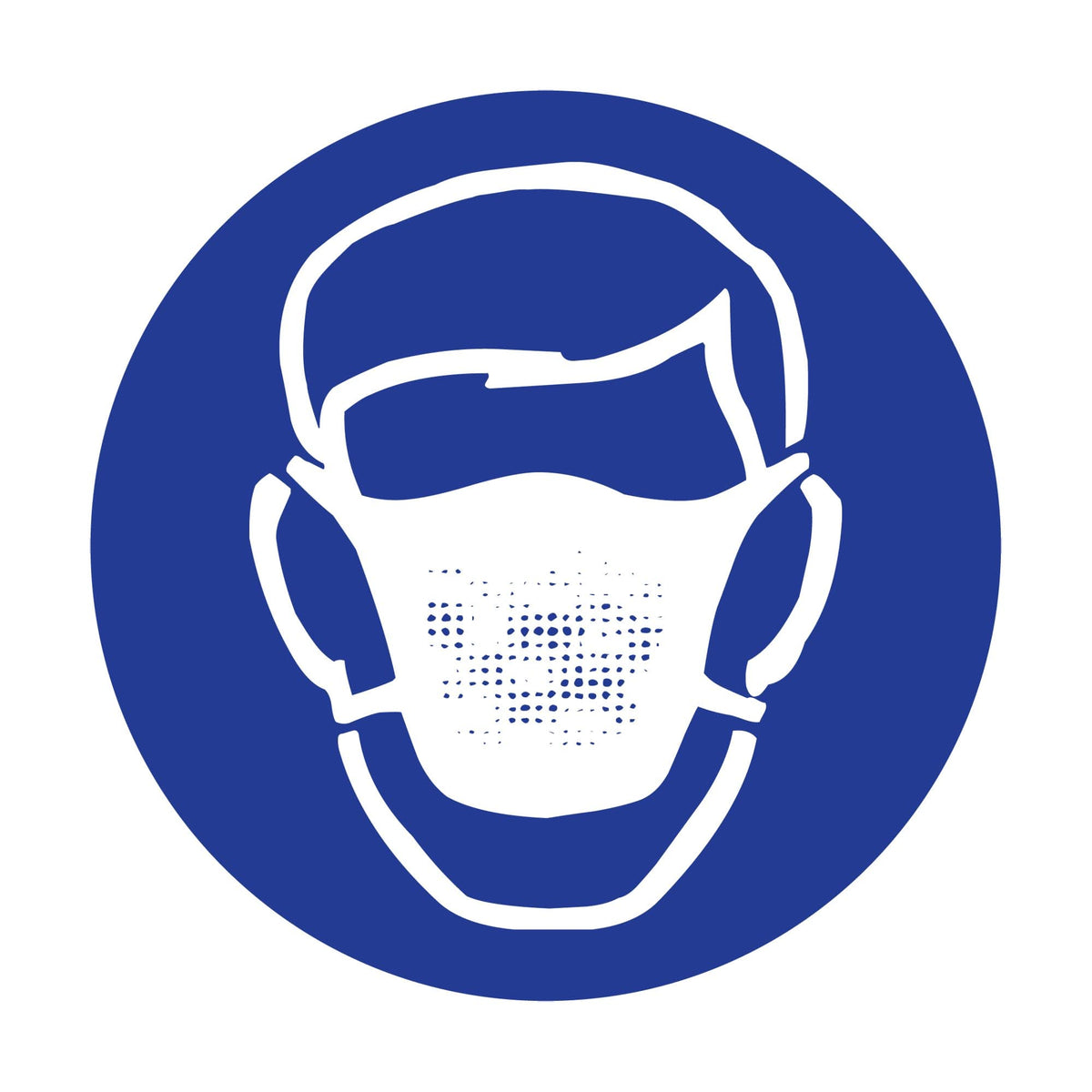 Right to Know Pictogram Labels - Dust Mask, Vinyl, Sheet, 1" L x 1-1/8" W