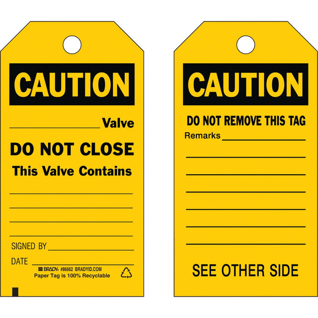 Safety Tags, Cardstock, 3" W x 5-3/4" H, English