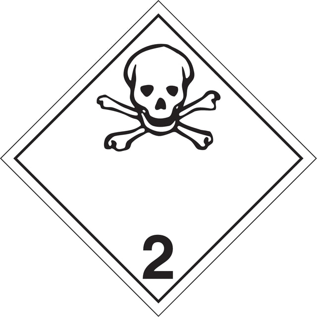 Toxic Gas TDG Placard, Plastic