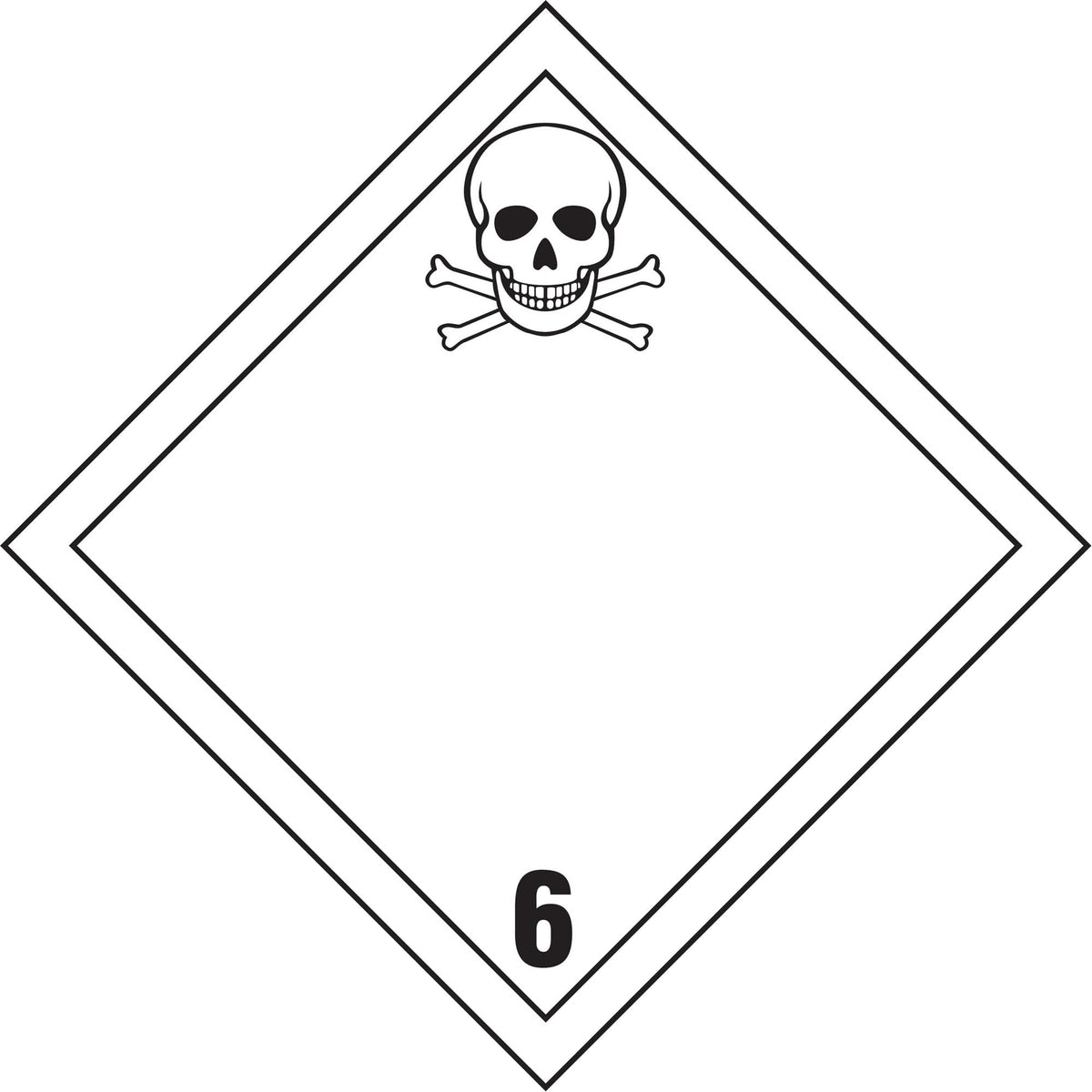 Poisonous Materials TDG Placard, Adhesive Vinyl