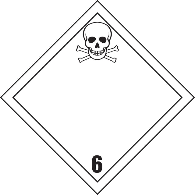 Poisonous Materials TDG Placard, Adhesive Vinyl