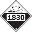1830 Sulphuric Acid Corrosive Materials TDG Placard, Plastic