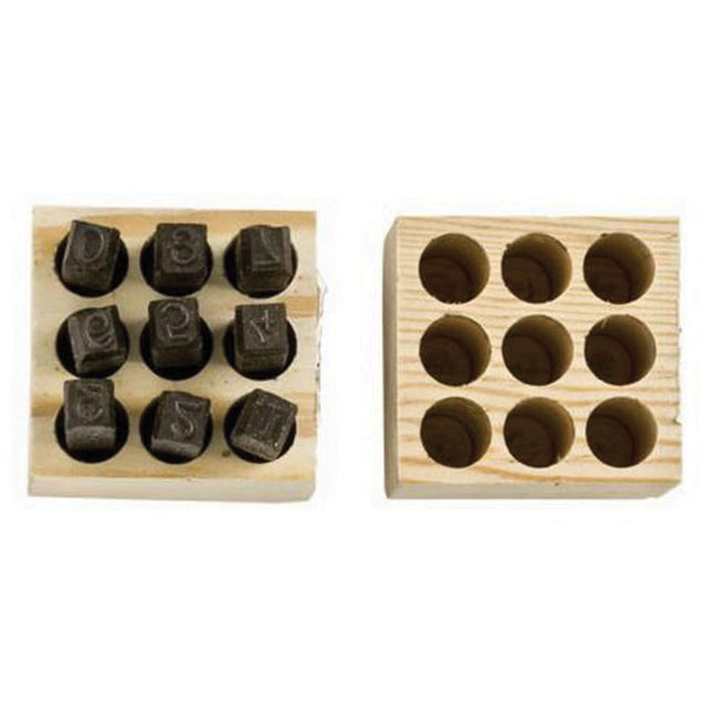 Number Steel Stamp Punch Set, # 4/6/3/2/1/8/9/7/5, 1/4"