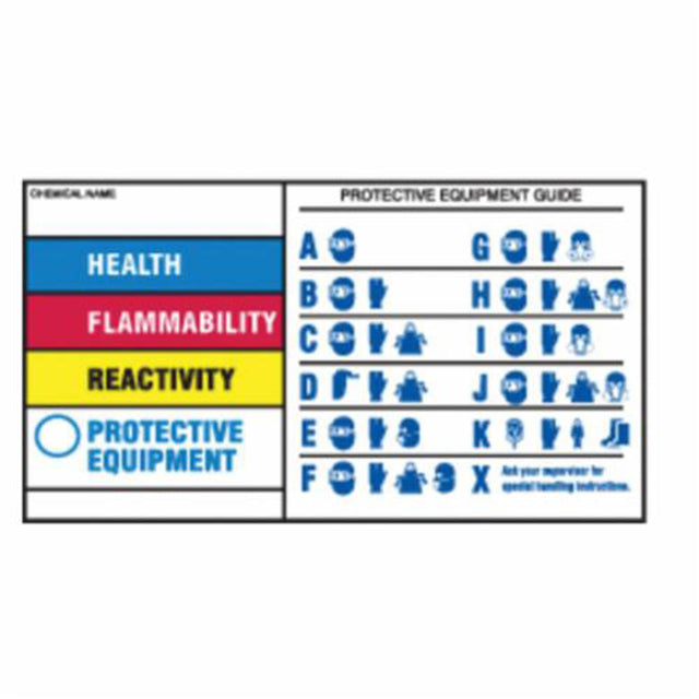 Protective Equipment Labels, Polyester, Sheet, 7" L x 4" W