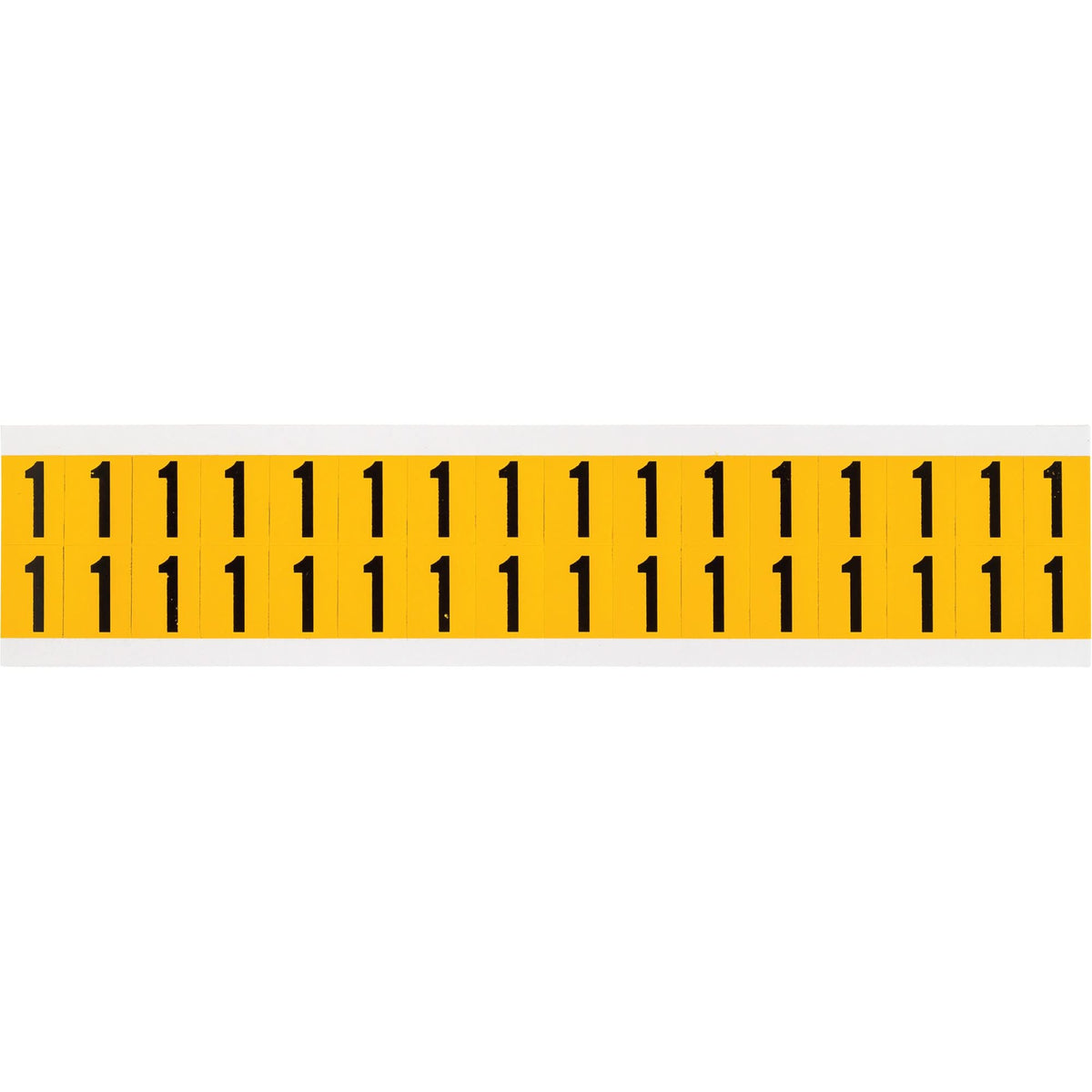 Individual Number and Letter Labels, 1, 5/8" H, Black on Yellow