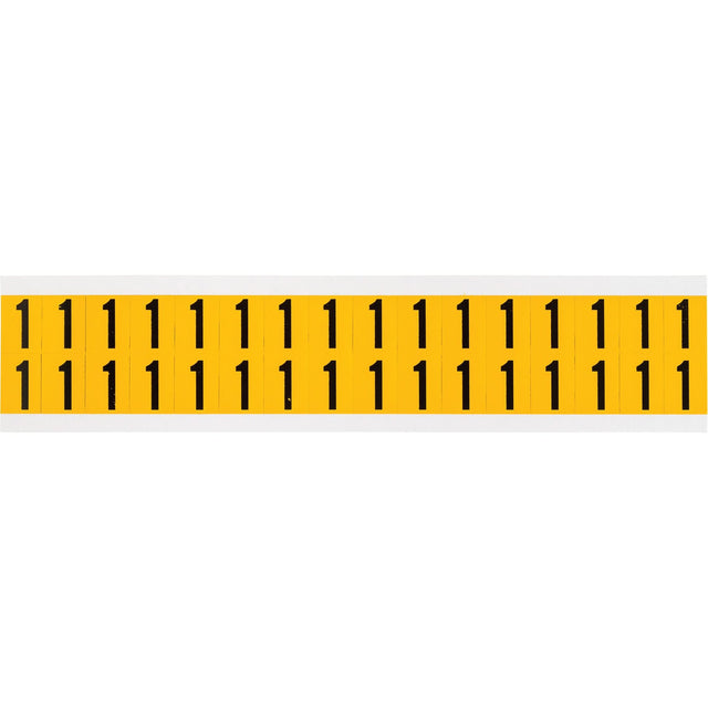 Individual Number and Letter Labels, 1, 5/8" H, Black on Yellow