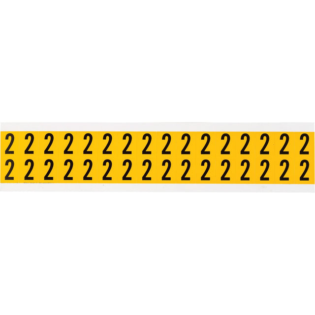 Individual Number and Letter Labels, 2, 5/8" H, Black on Yellow