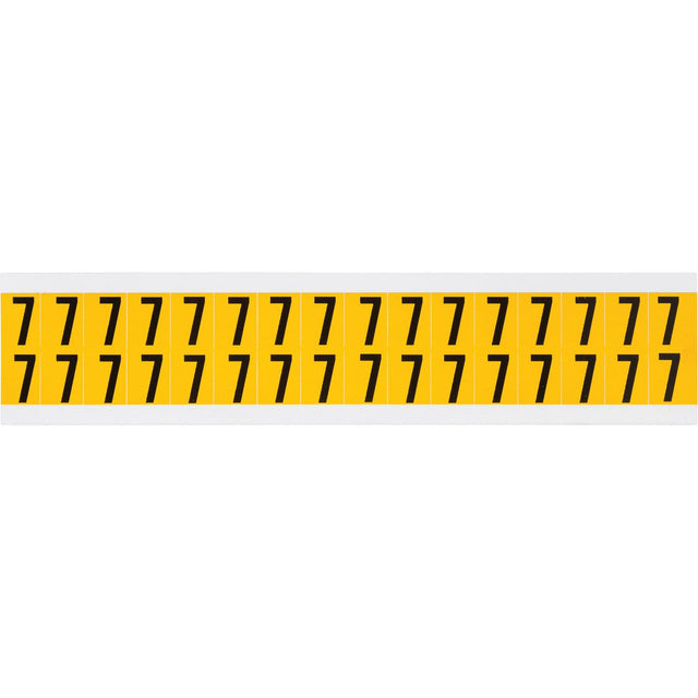 Individual Number and Letter Labels, 7, 5/8" H, Black on Yellow