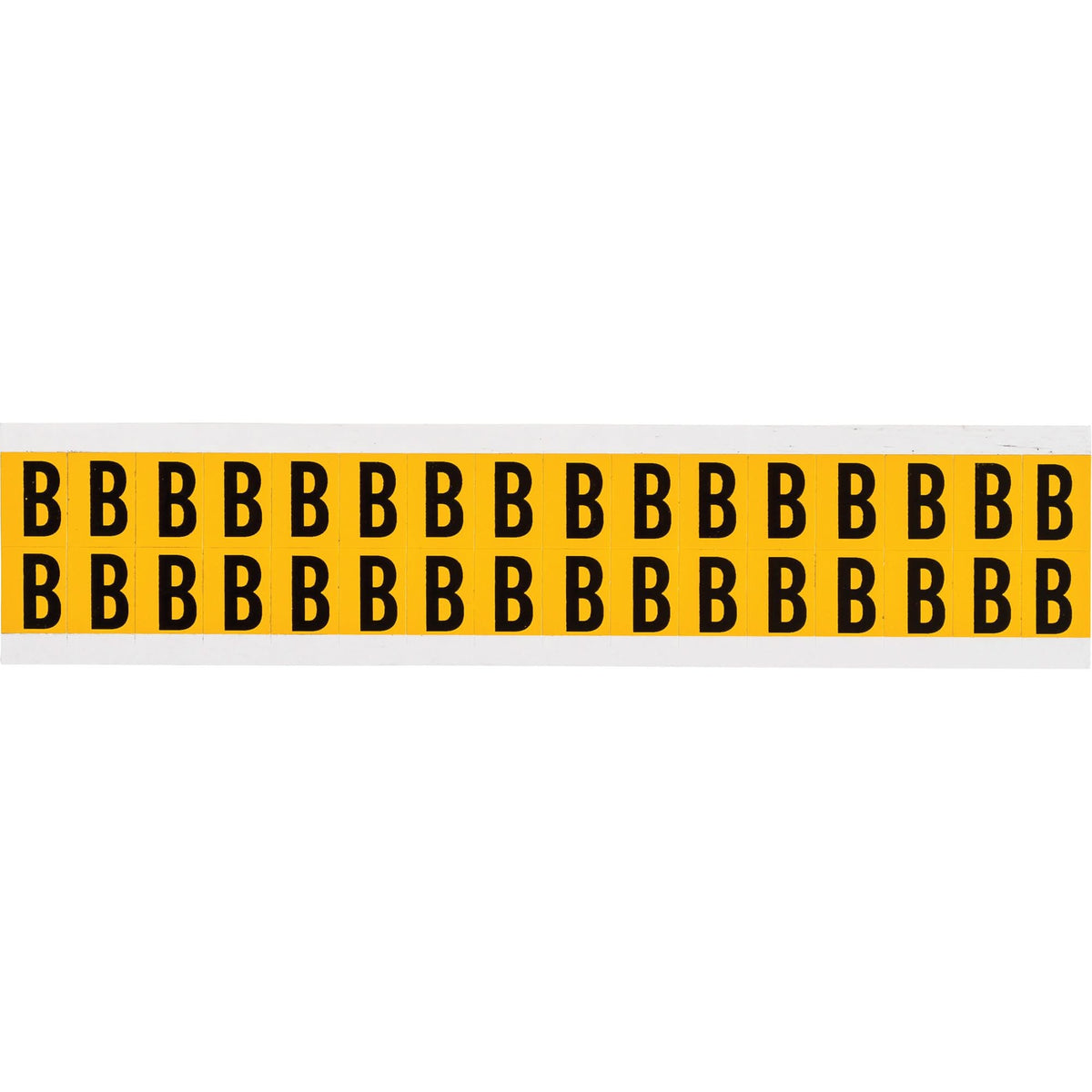Individual Number and Letter Labels, B, 5/8" H, Black on Yellow