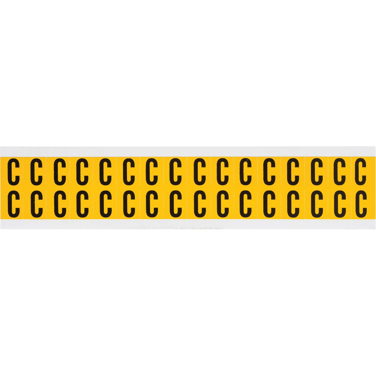 Individual Number and Letter Labels, C, 5/8" H, Black on Yellow