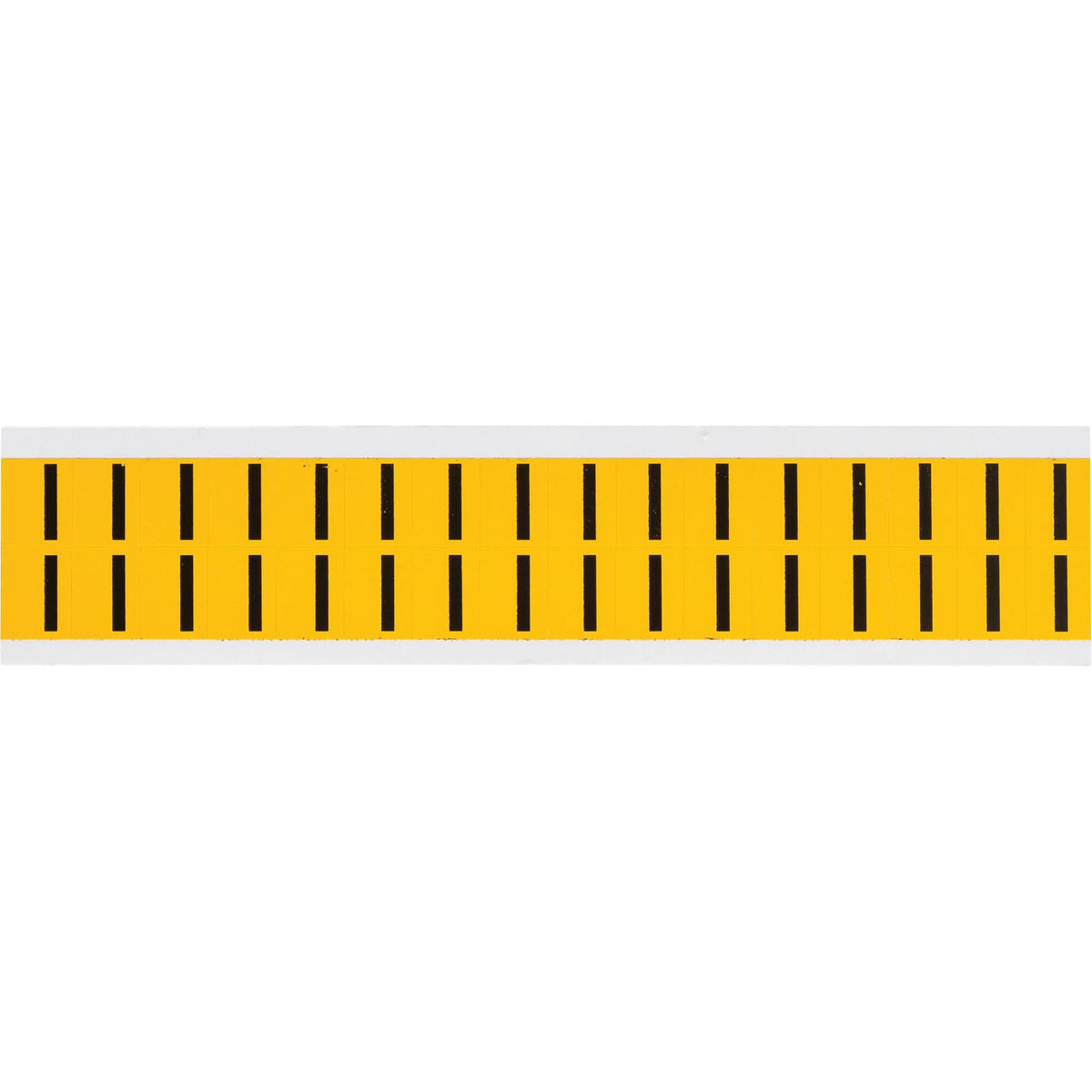 Individual Number and Letter Labels, I, 5/8" H, Black on Yellow