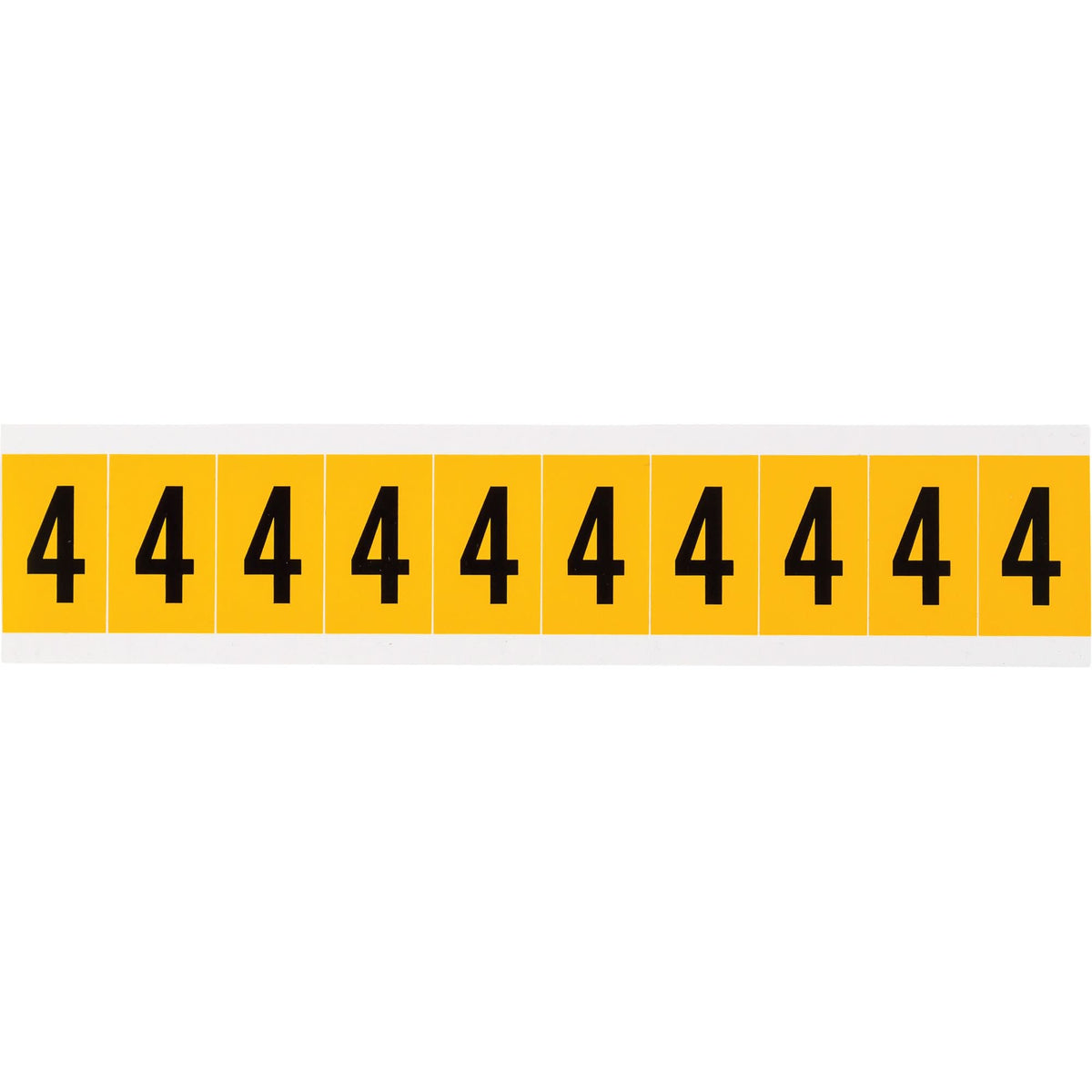 Individual Number and Letter Labels, 4, 1" H, Black on Yellow