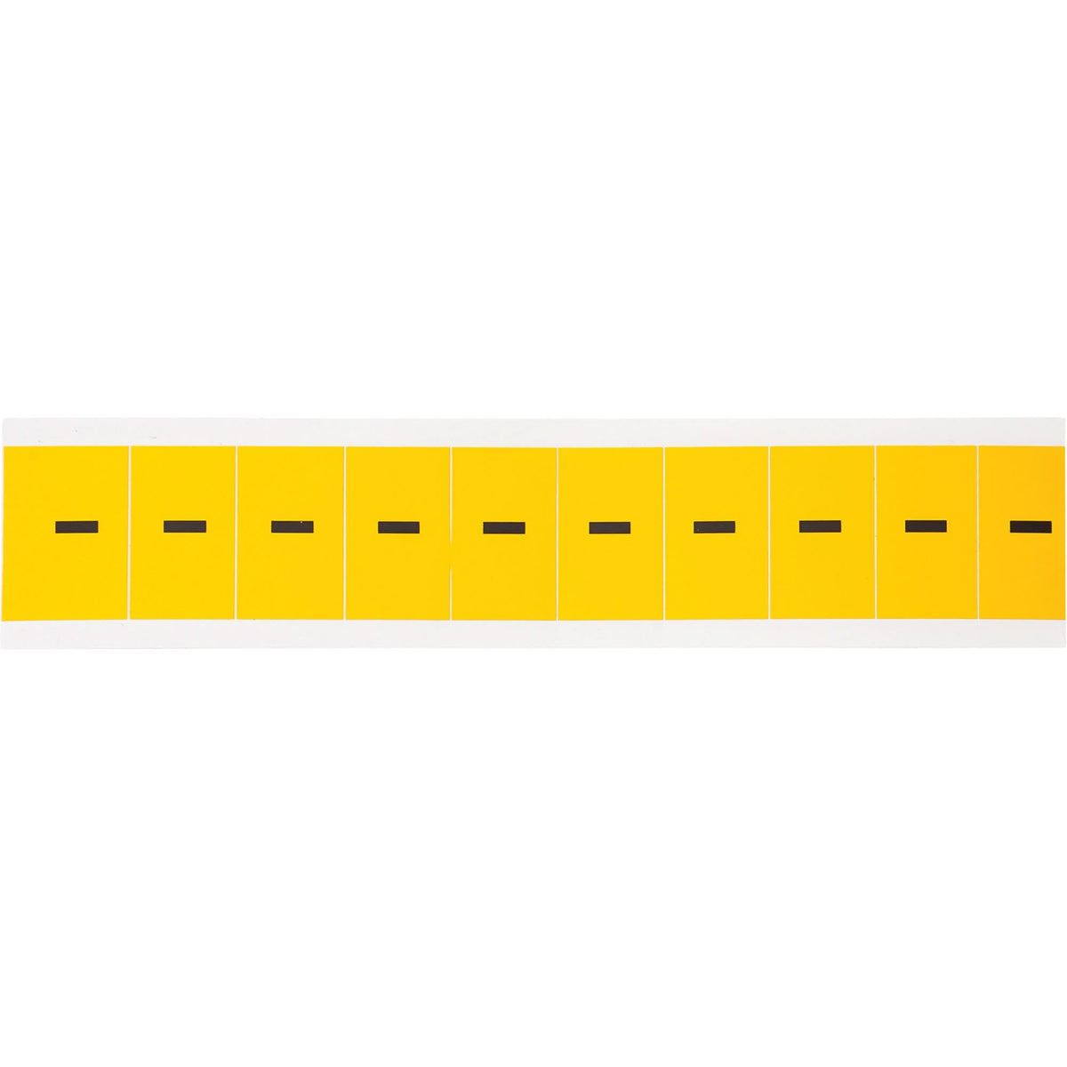 Individual Number & Letter Labels, Dash (-), 1" H, Black on Yellow