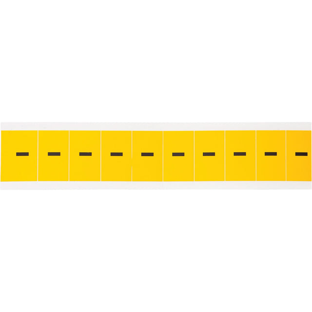 Individual Number & Letter Labels, Dash (-), 1" H, Black on Yellow