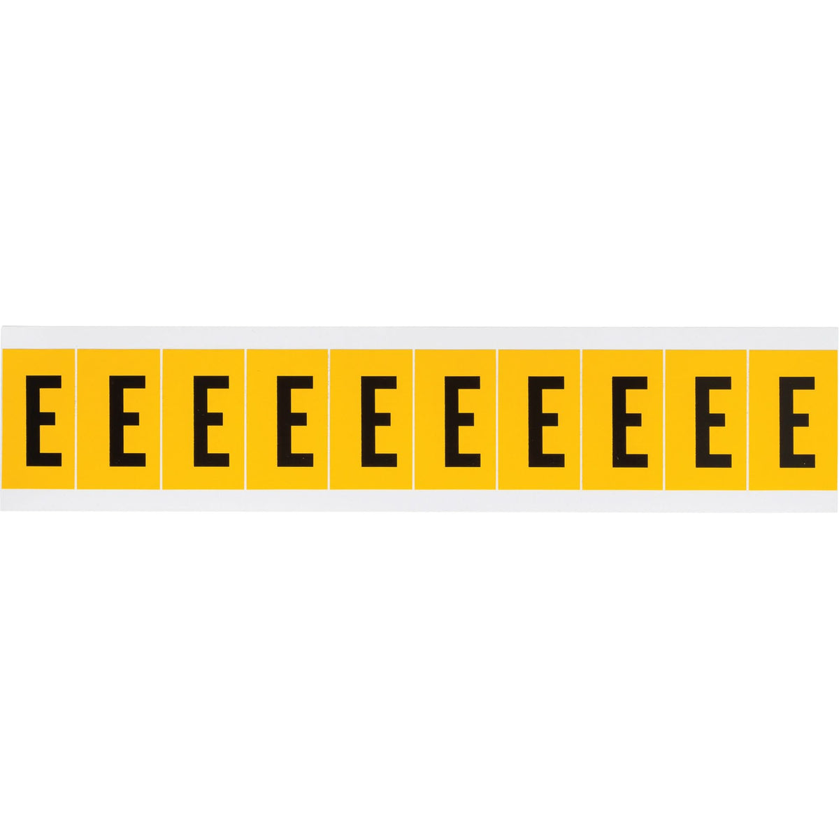 Individual Number and Letter Labels, E, 1" H, Black on Yellow