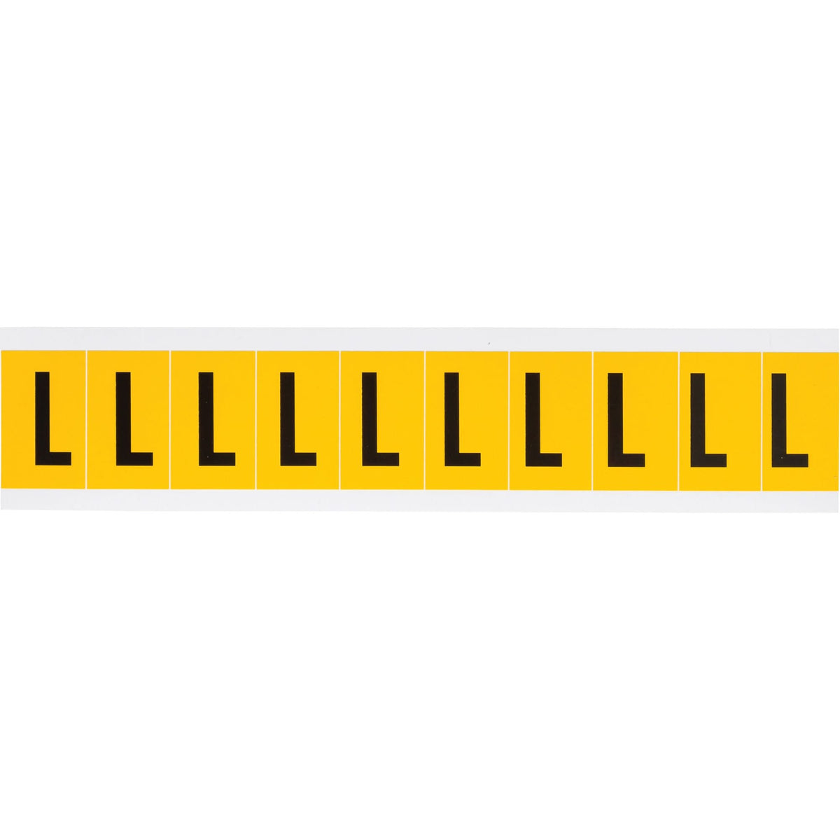 Individual Number and Letter Labels, L, 1" H, Black on Yellow