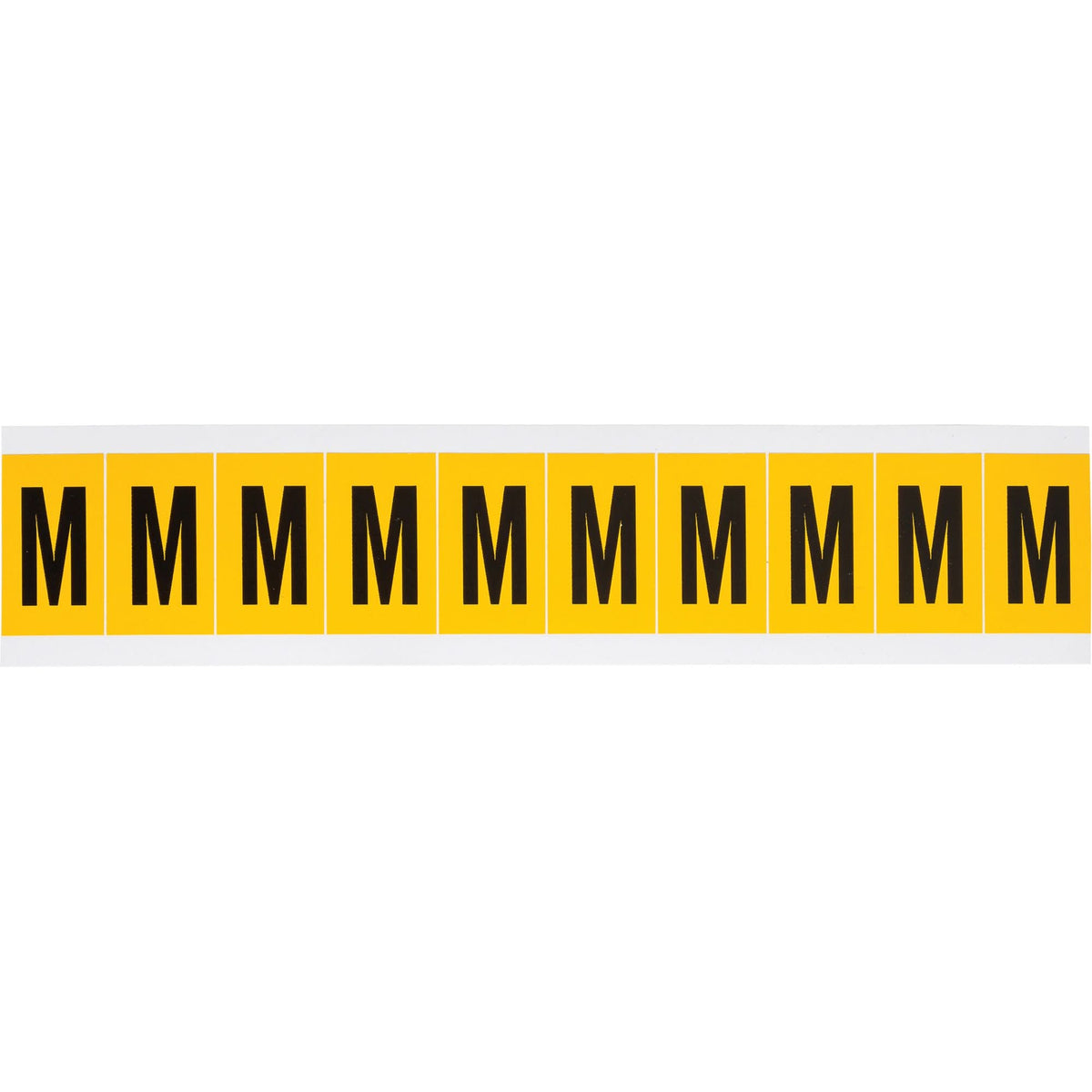 Individual Number & Letter Labels, M, 1" H, Black on Yellow