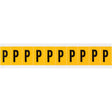 Individual Number & Letter Labels, P, 1" H, Black on Yellow
