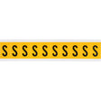 Individual Number & Letter Labels, S, 1" H, Black on Yellow