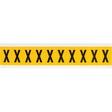 Individual Number & Letter Labels, X, 1" H, Black on Yellow