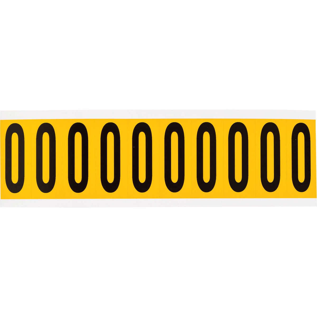 Individual Number and Letter Labels, 0, 2" H, Black on Yellow