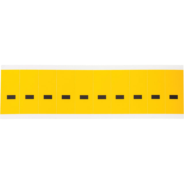 Individual Number & Letter Labels, Dash (-), 2" H, Black on Yellow