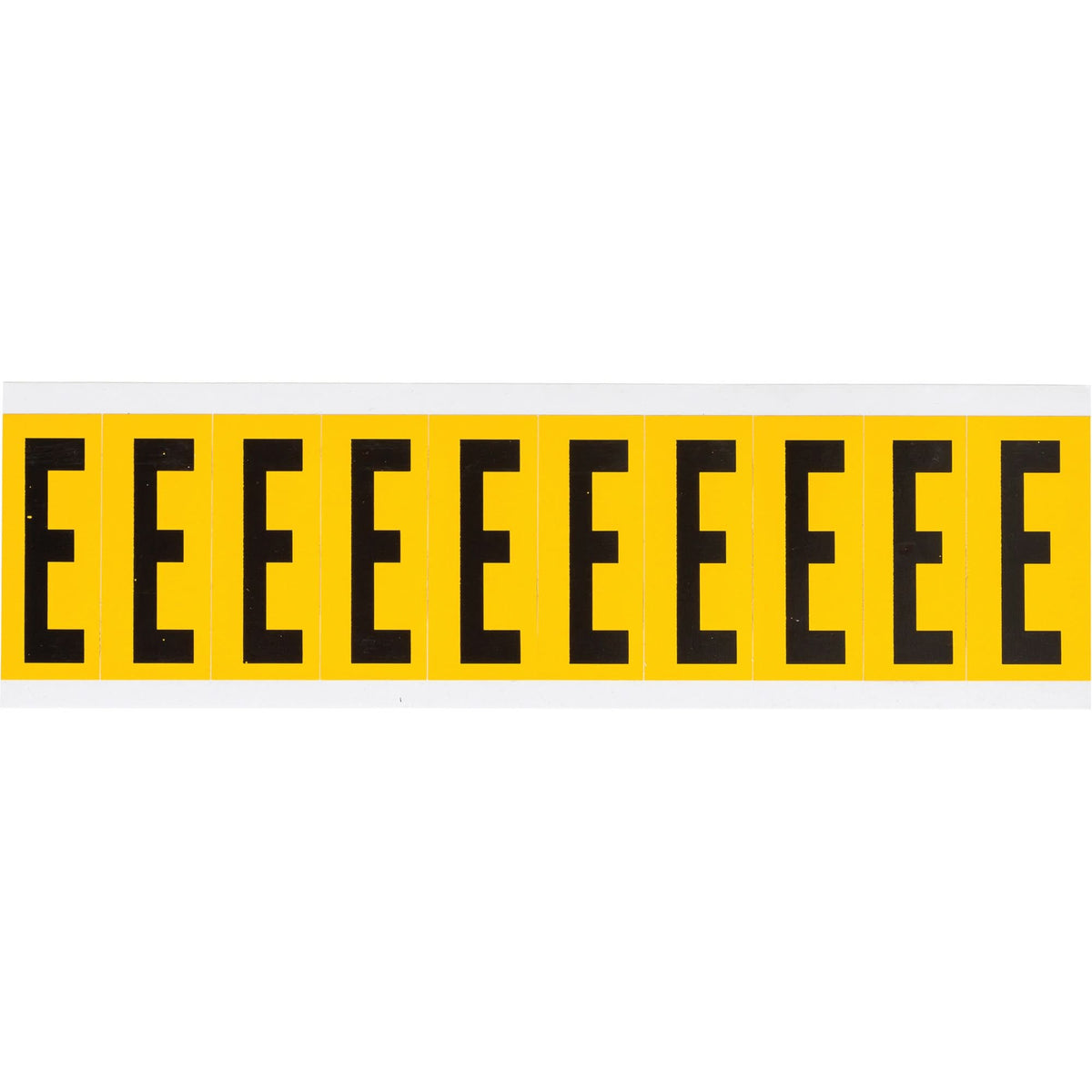 Individual Number and Letter Labels, E, 2" H, Black on Yellow