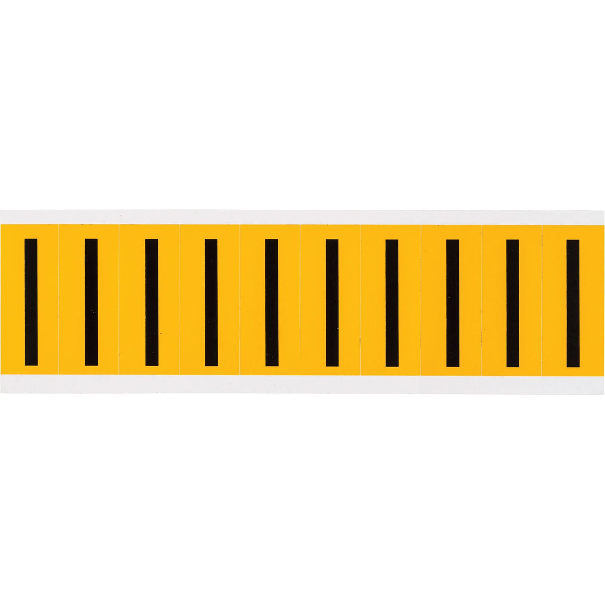 Individual Number and Letter Labels, I, 2" H, Black on Yellow