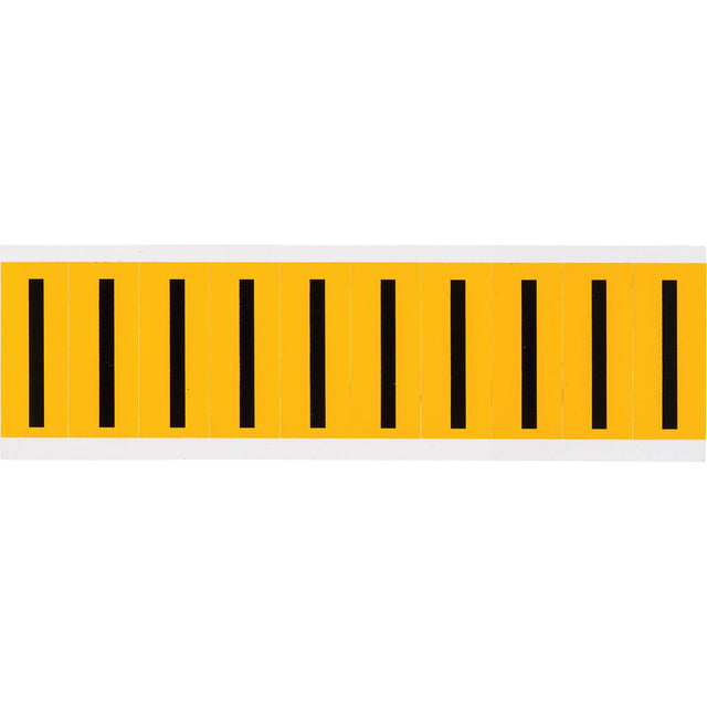 Individual Number and Letter Labels, I, 2" H, Black on Yellow