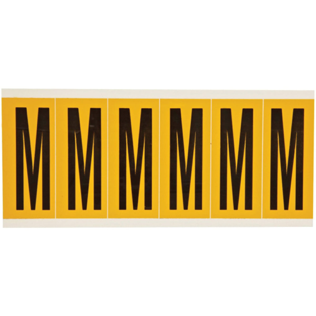 Individual Number & Letter Labels, M, 3" H, Black on Yellow