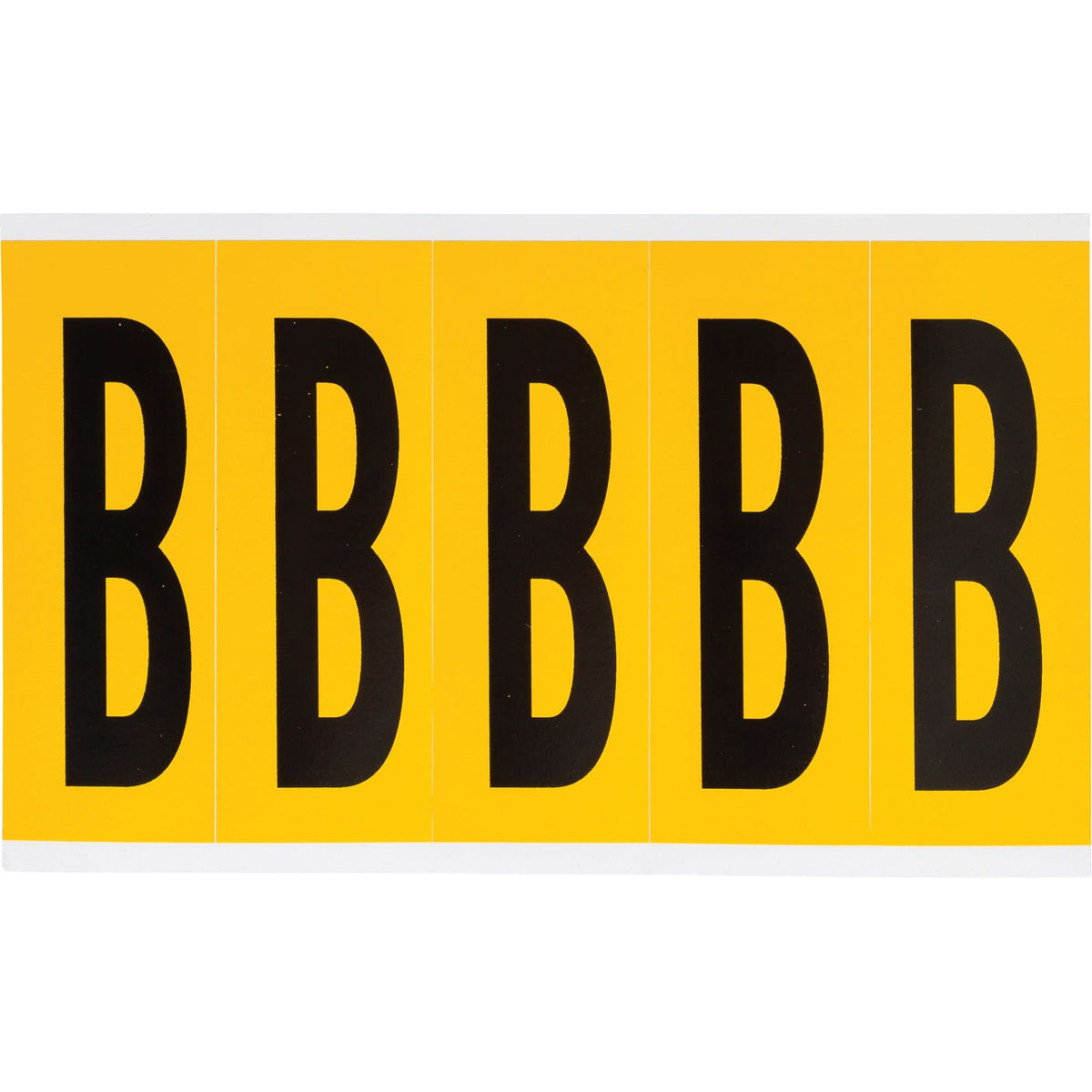 Individual Number and Letter Labels, B, 4" H, Black on Yellow