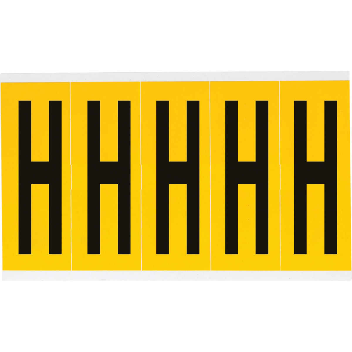 Individual Number and Letter Labels, H, 4" H, Black on Yellow