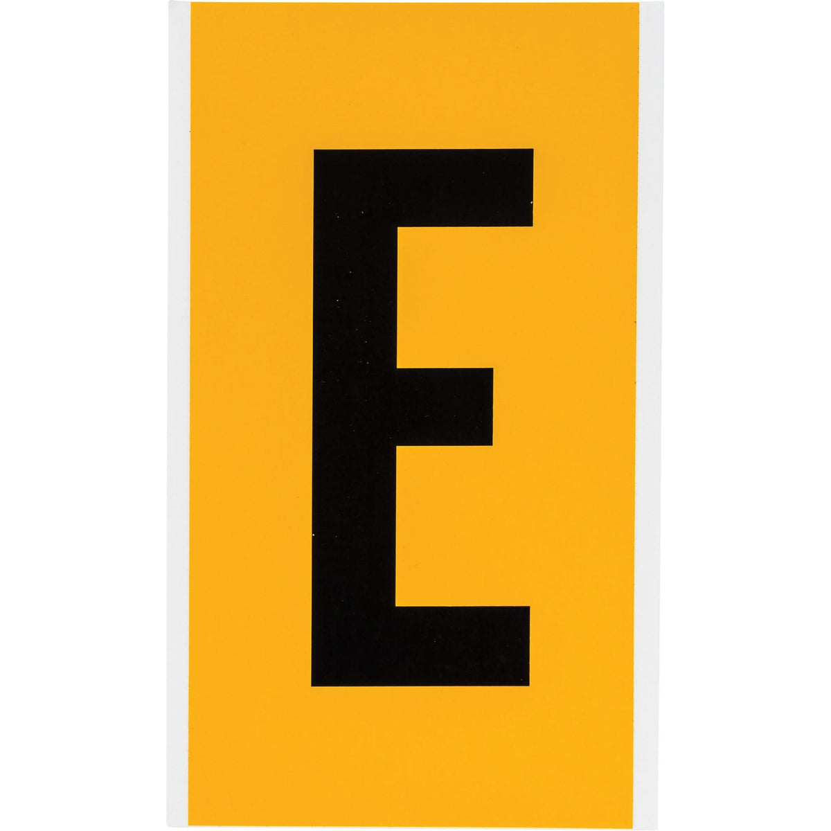 Individual Number and Letter Label, E, 6" H, Black on Yellow
