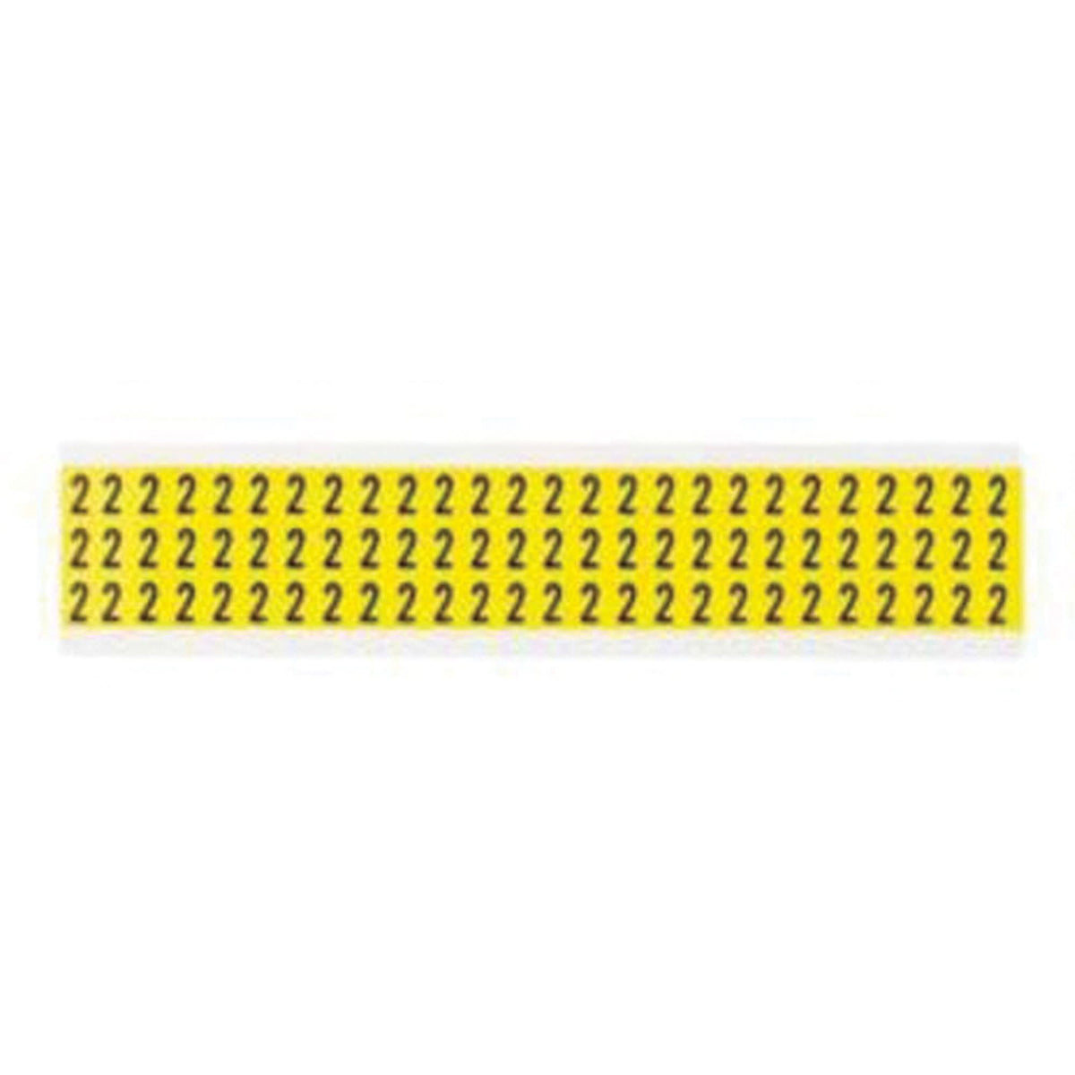 Repositionable Individual Number and Letter Labels, 2, 3/8" H, Black on Yellow