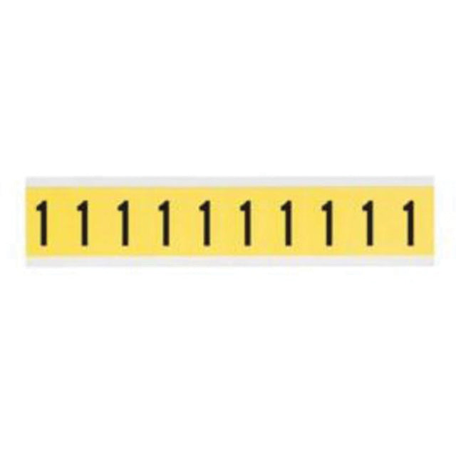 Repositionable Individual Number and Letter Labels, 1, 1" H, Black on Yellow