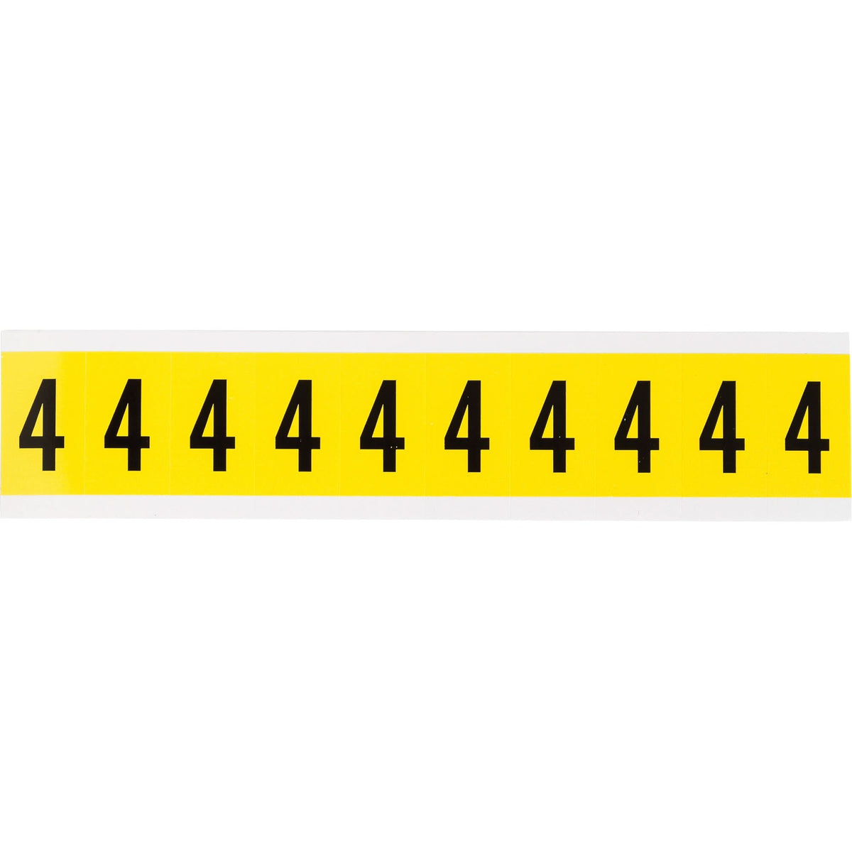 Repositionable Individual Number and Letter Labels, 4, 1" H, Black on Yellow
