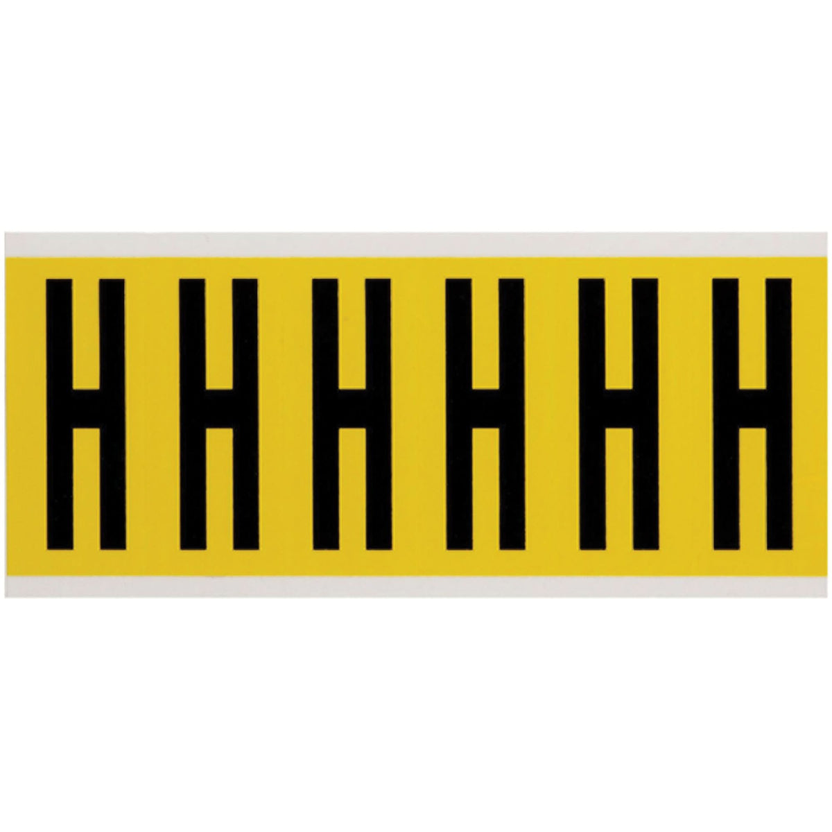 Repositionable Individual Number and Letter Labels, H, 3" H, Black on Yellow