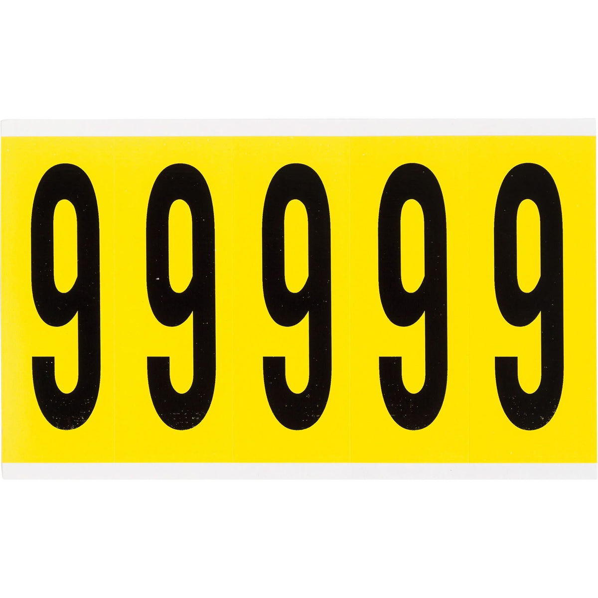 Repositionable Individual Number and Letter Labels, 9, 4" H, Black on Yellow